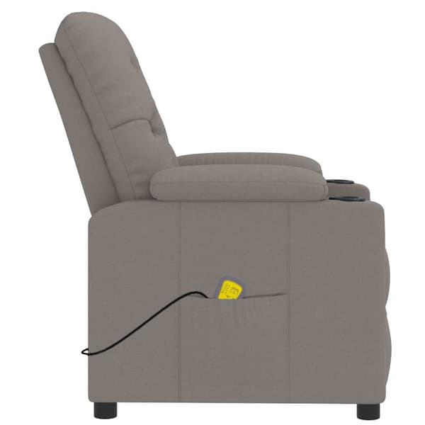 Massagefåtölj taupe tyg