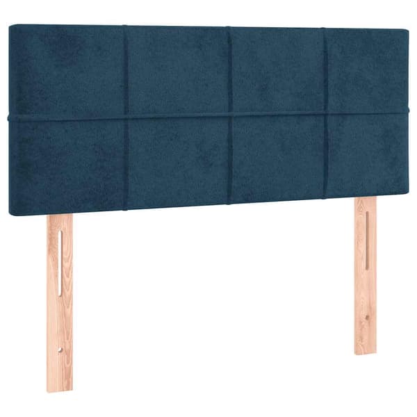 Sänggavel LED mörkblå 80x5x78/88 cm sammet