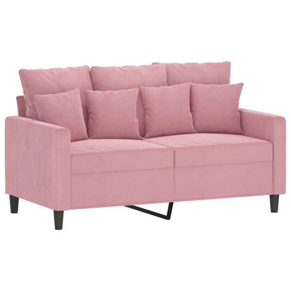 Soffgrupp med dynor 3 delar rosa sammet