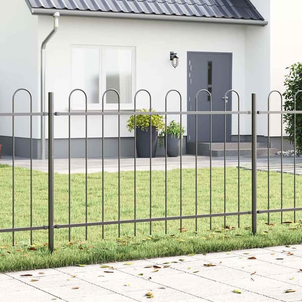 Trädgårdsstängsel BOXTEL 2 st 3,4 x 0,8 m Pulverlackerad stål