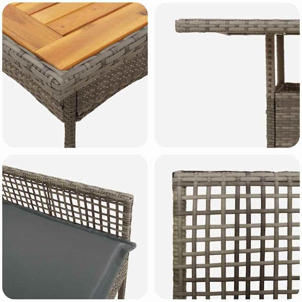 Trädgårdsmöbelset 5 pcs Grå konstrotting