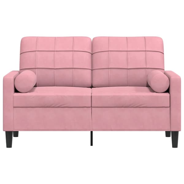2-sitssoffa med prydnadskuddar rosa 120 cm sammet