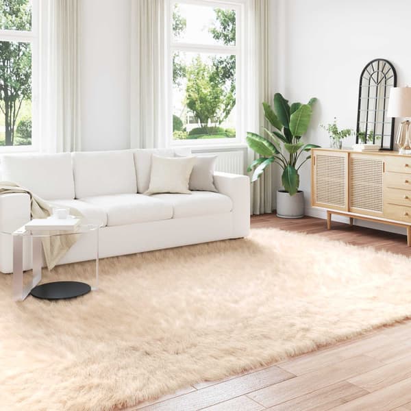 Fuskfäll matta TAFALLA Beige 240 x 340 cm Polyester