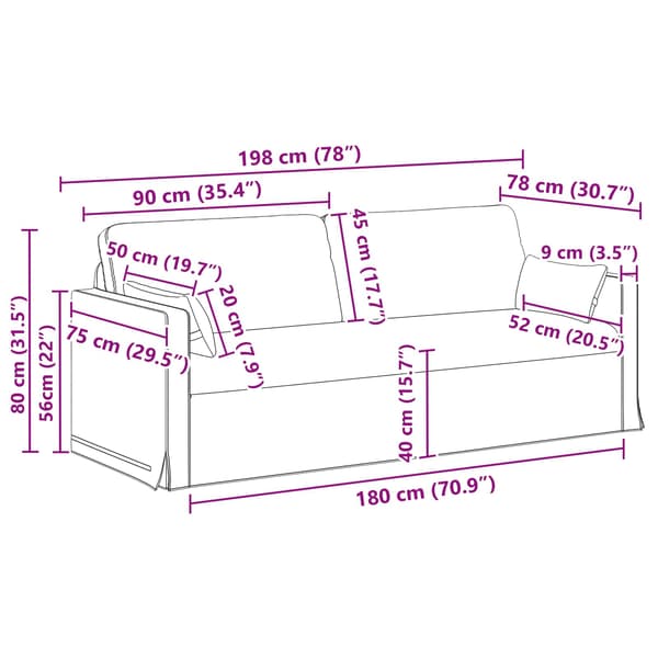 Soffa Blå 158 x 78 x 80 cm tyg