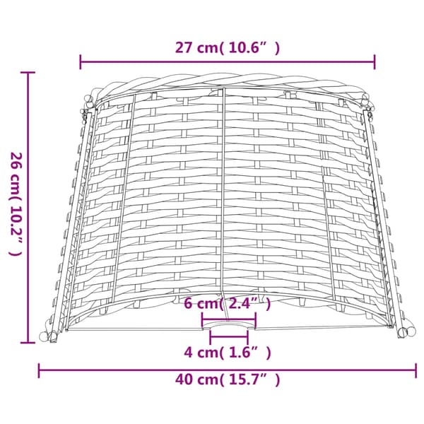 Lampskärm brun Ø40x26 cm korgmaterial