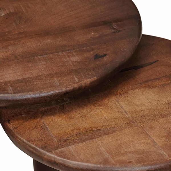 Nesting Kaffe Bord 3 pcs Mörkbrun Massivt mangoträ