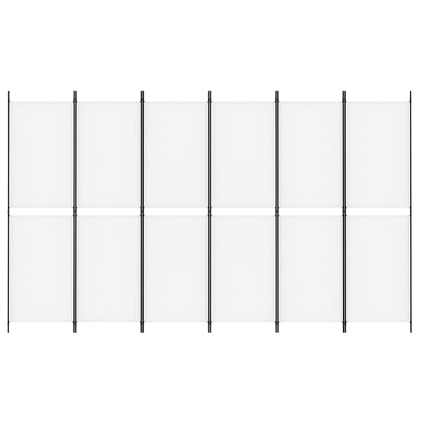Rumsavdelare 6 paneler vit 300x180 cm tyg