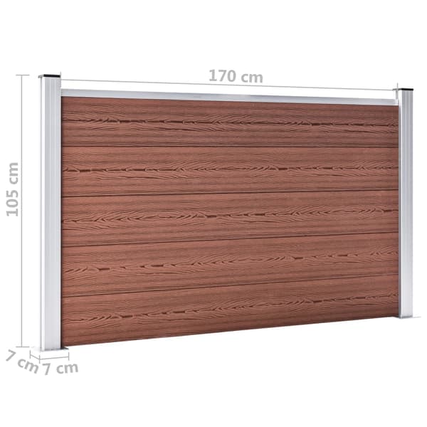 Staketpanel WPC 353x106 cm brun
