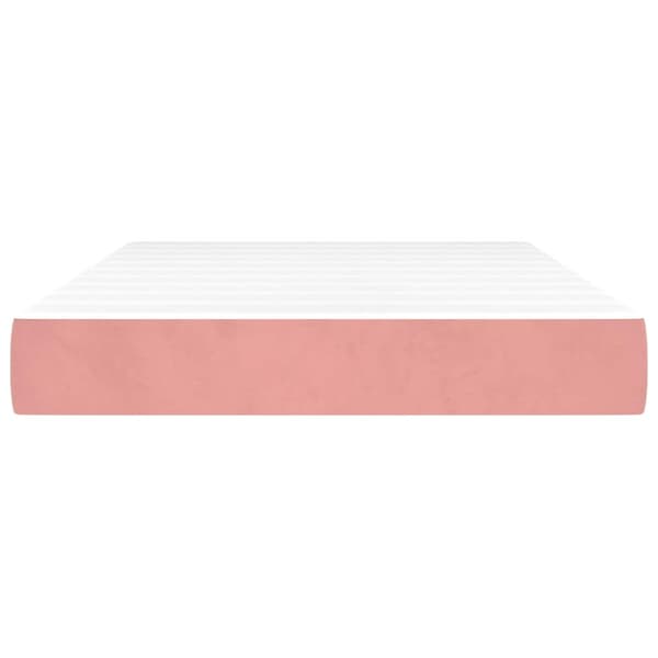 Pocketresårmadrass medium rosa 120x220x20 cm sammet