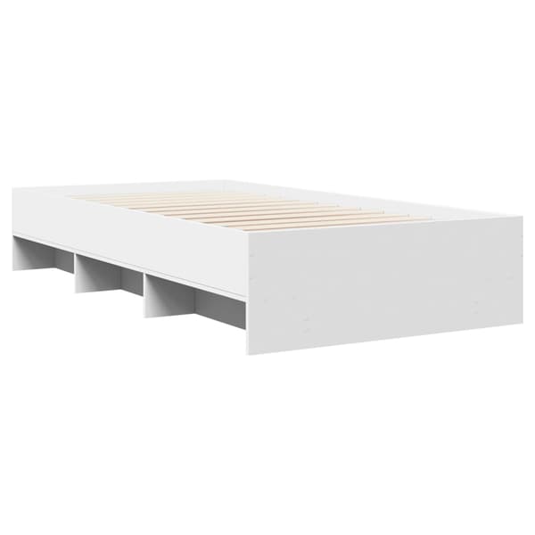 Sängram vit 100x200 cm konstruerad trä