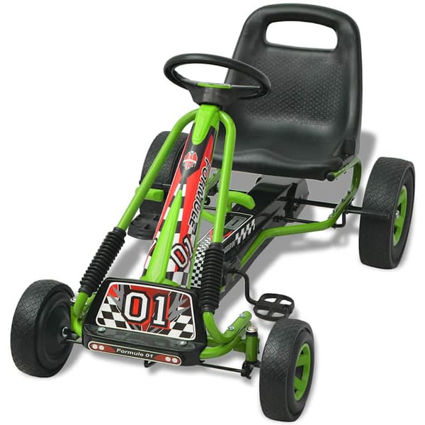 Gokart med pedal och justerbart säte grön