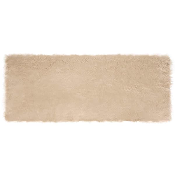 Fuskfäll matta TAFALLA Beige 80 x 200 cm Polyester