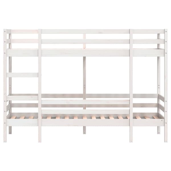 Våningssäng vit 75x190 cm massiv furu