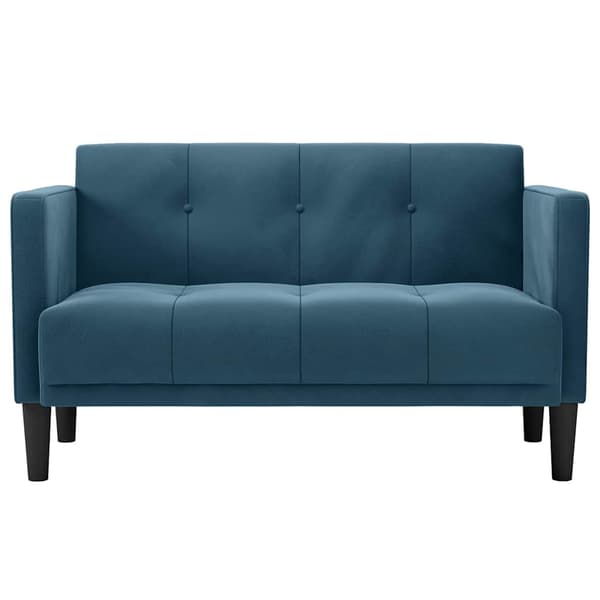 Loveseat soffa blå 111 cm sammet