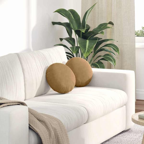 Sittkuddar 2 st Sammet Brun Ø30 x 13 cm