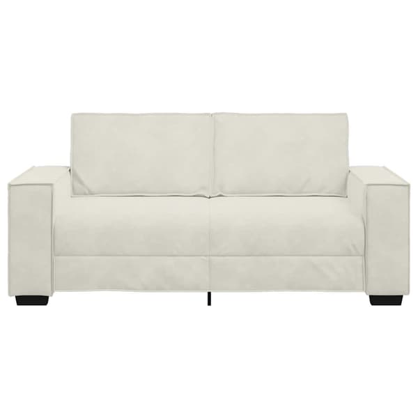 Soffa 2-sits gräddvit 180x78x84 cm sammet