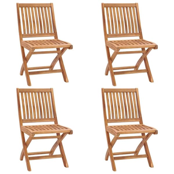 Hopfällbara trädgårdsstolar 4 st massiv teak