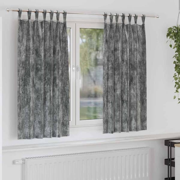 Sammetsgardiner 2 st Grå 175 x 140 cm Sammet