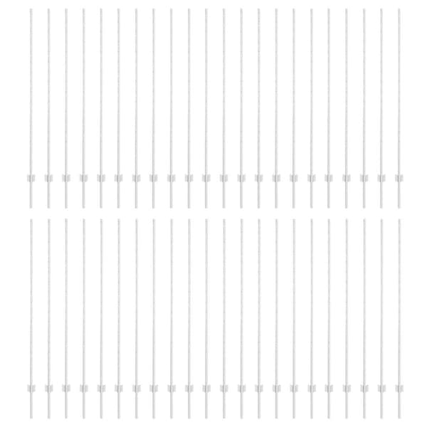 Stängselstolpe 44 pcs Silver 200 cm Stål