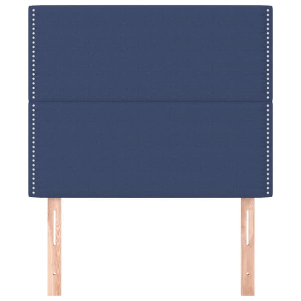 Sänggavel blå 100x5x118/128 cm tyg