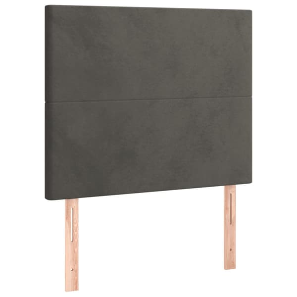 Ramsäng med madrass mörkgrå 90x190 cm sammet