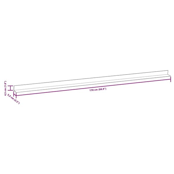 Ytterhörnlist 5 st WPC 170 cm grå