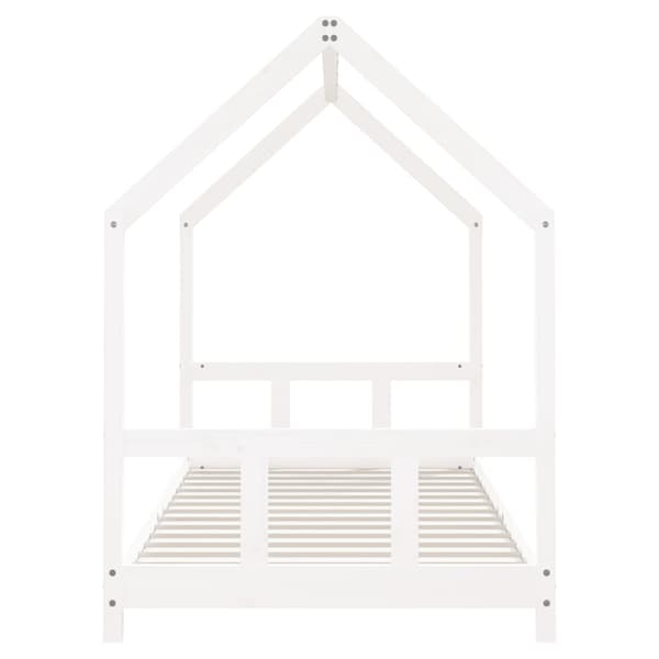 Sängram för barn vit 90x190 cm massiv furu