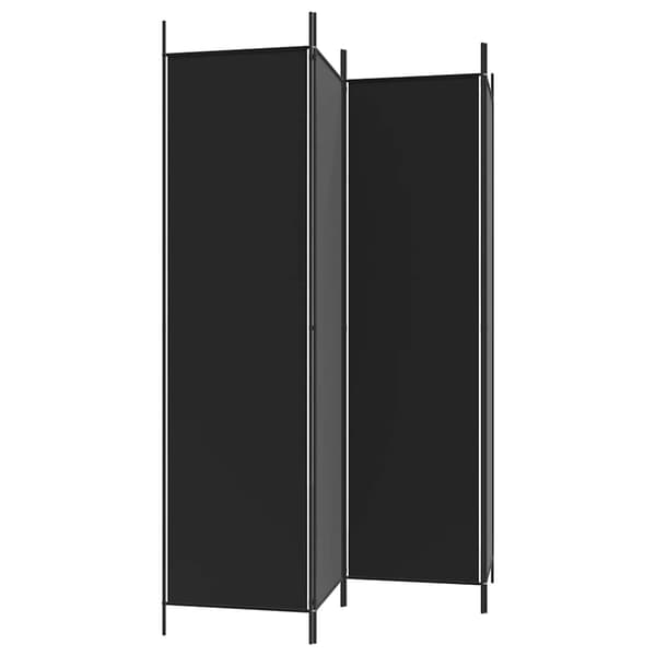Rumsavdelare 4 paneler svart 200x200 cm tyg