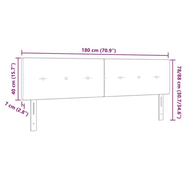 Huvudgavel Mörkgrå 180 cm Sammet