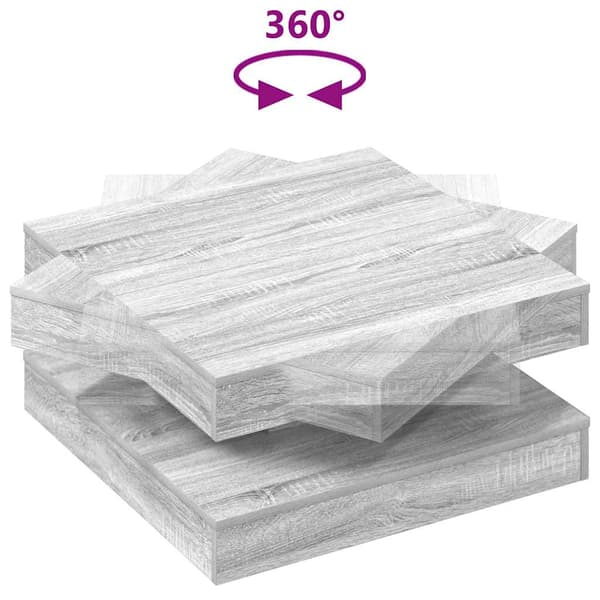 Soffbord 360 grader vridbart grå sonoma 70x70x34,5 cm