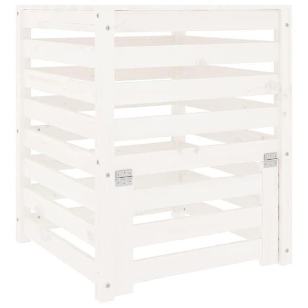 Kompostlåda vit 63,5x63,5x77,5 cm massiv furu