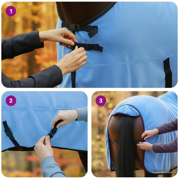 Hästdyna Full Aqua 145 cm Polyester Fleece