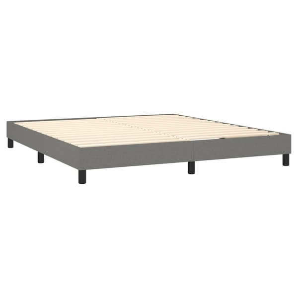 Ramsäng med madrass mörkgrå 160x200 cm tyg