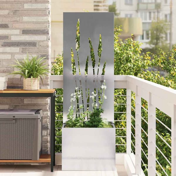 Trädgårds integritetsskärm Silver 50 x 150 cm Rostfritt stål