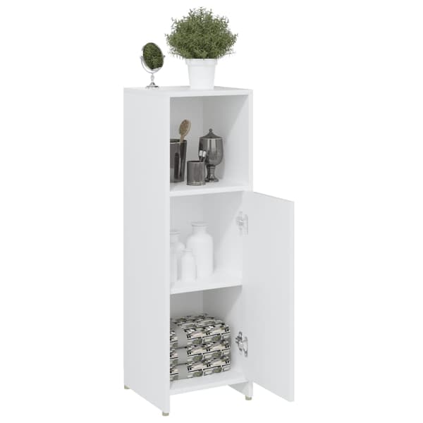 Badrumsskåp vit 30x30x95 cm konstruerat trä