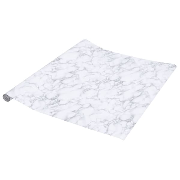 Möbeldekaler självhäftande vit marmor 90x500 cm PVC