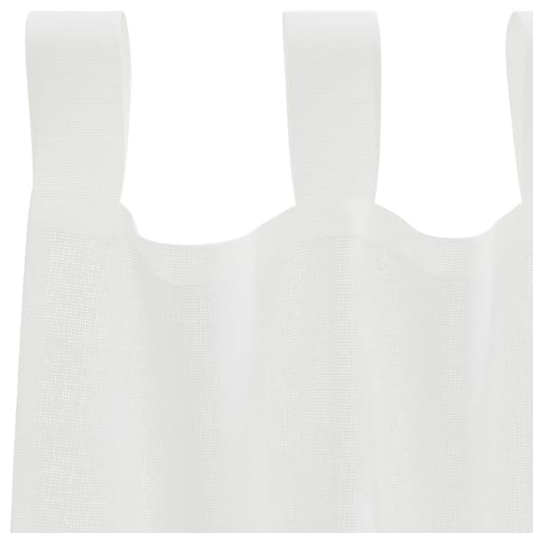 Voile gardiner med öglor 2 st vit 140x225 cm