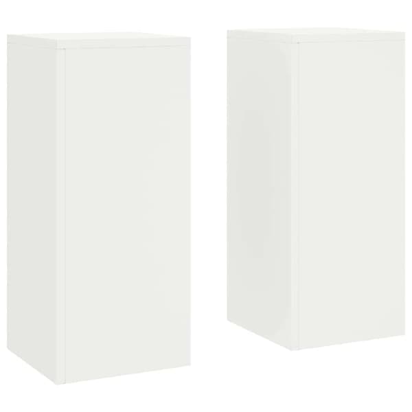 Växtställ 2 pcs Vit 24 x 24 x 55 cm Stål