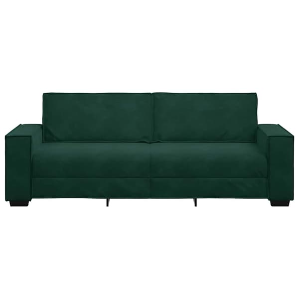 3-sitssoffa mörkgrön 220x78x84 cm sammet