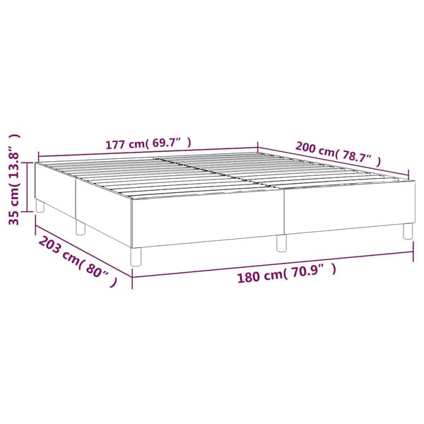 Boxspring-sängram mörkgrön 180x200 cm sammet