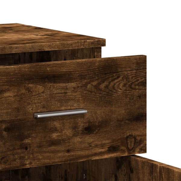Skänk rökfärgad ek 79x38x80 cm konstruerat trä