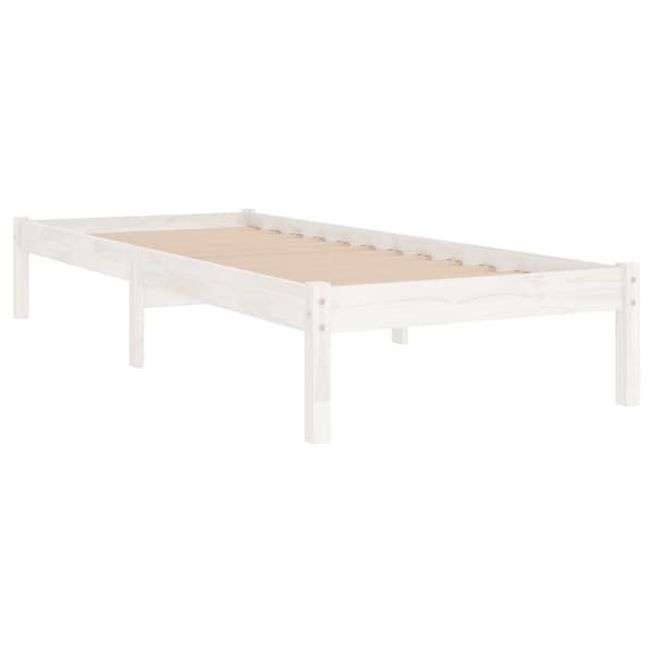 Sängram vit massiv furu 90x200 cm