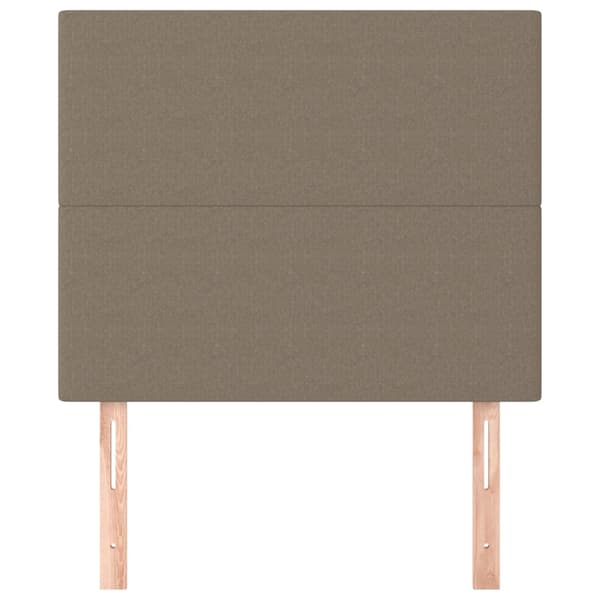 Sänggavel taupe 100x5x118/128 cm tyg
