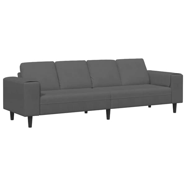 Soffa Mörkgrå 250 x 77 x 76 cm Kordread tyg