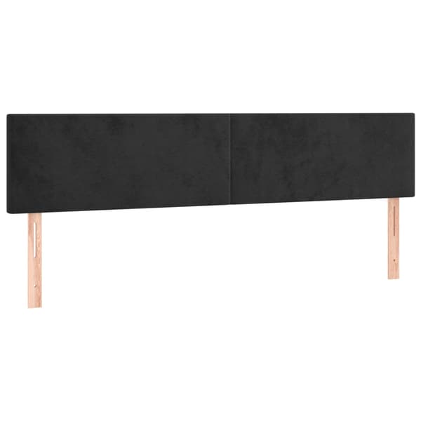 Sänggavel LED svart 180x5x78/88 cm sammet
