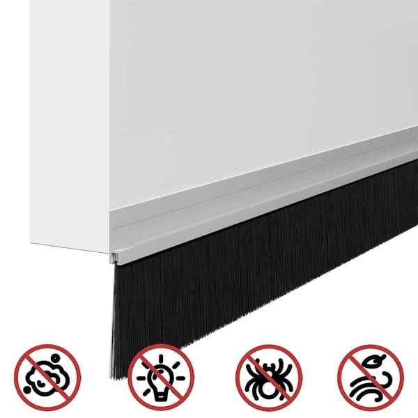 Självhäftande dörrborstlist 12 pcs Silver 100 cm