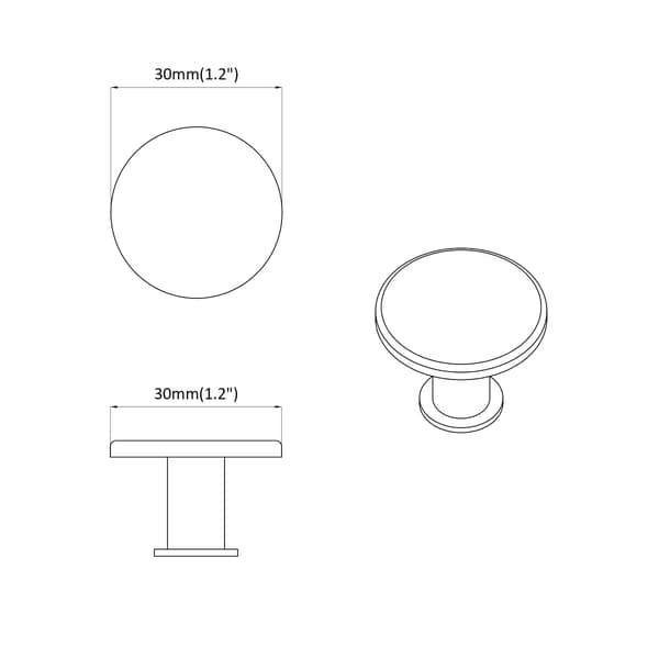 Handtag 1461 pcs Svart Ø30 mm Aluminium