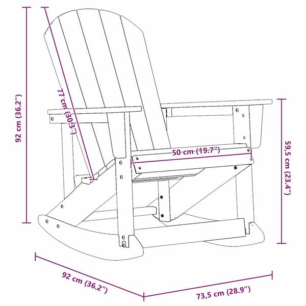 Adirondack Gungstolar 2 pcs Mörkblå HDPE