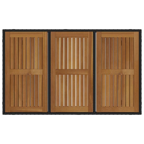 Trädgårdsmöbelset 5 pcs Svart konstrotting