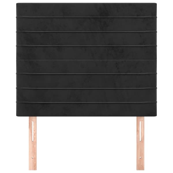 Sänggavel svart 80x5x118/128 cm sammet